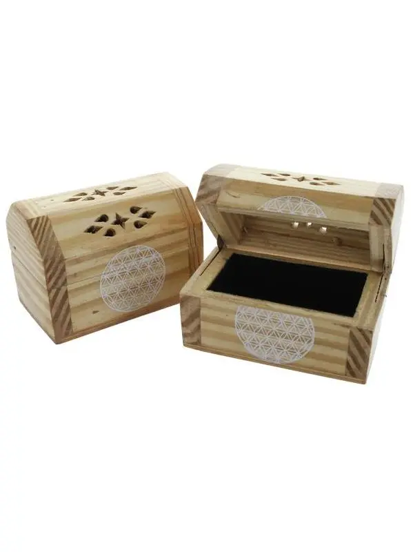 Coffret en bois velours pour encens ou bijoux