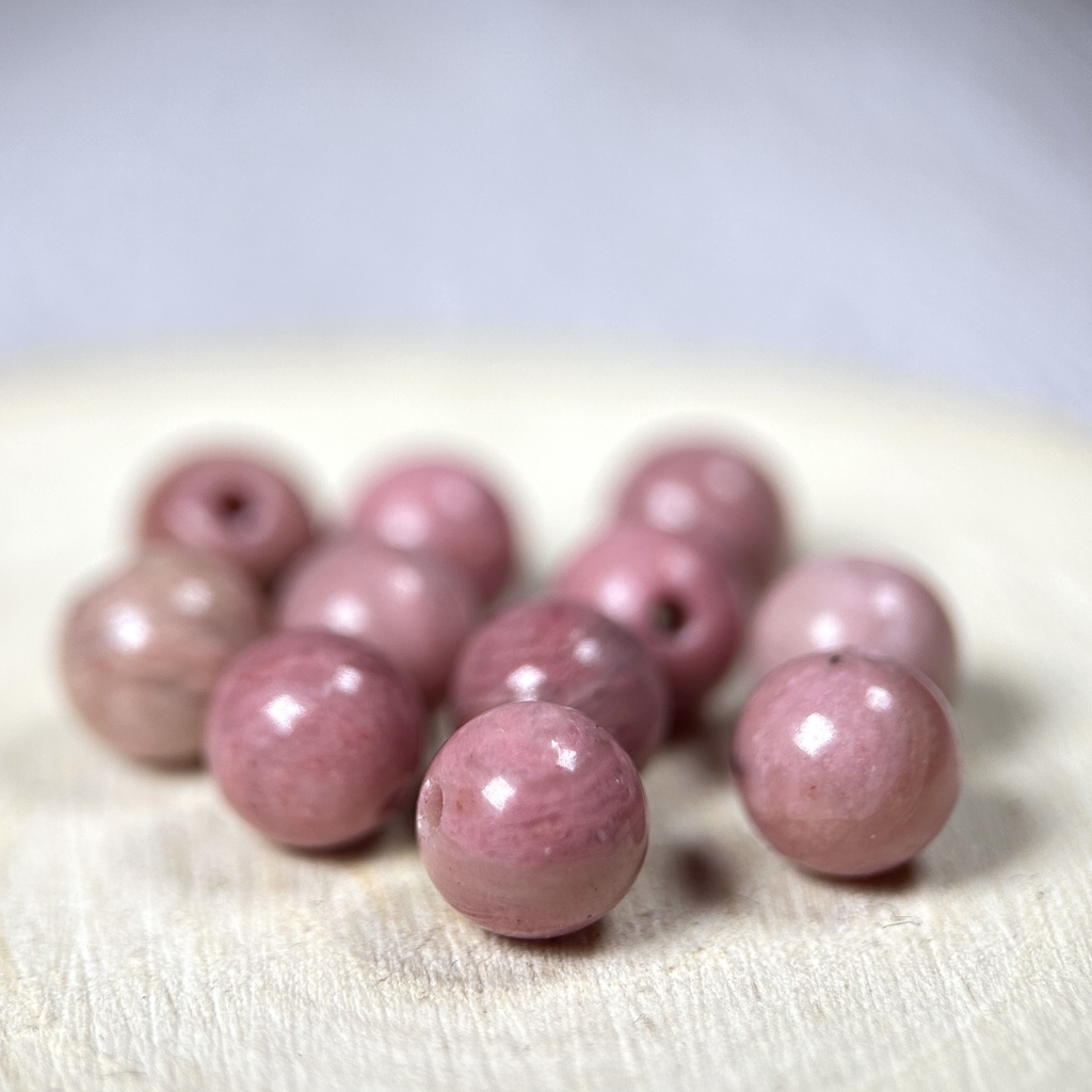 Perles Rhodonite (Par 5 perles, 4mm)