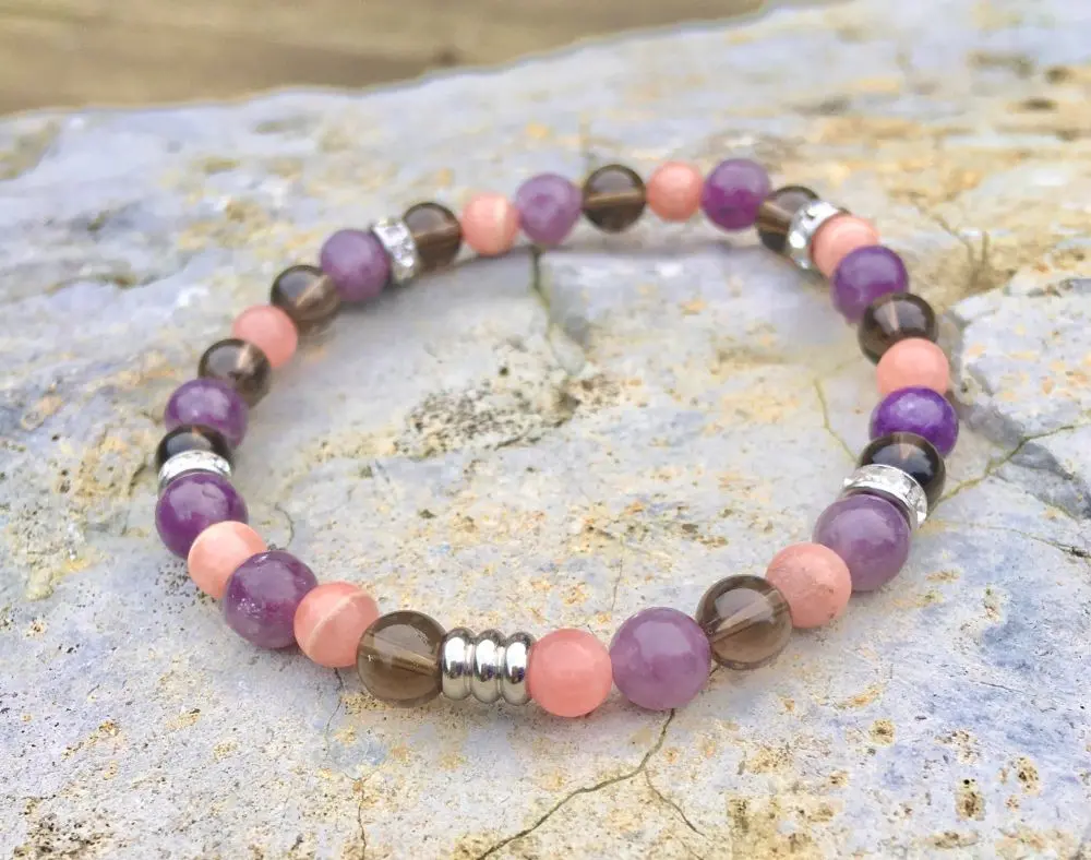 Bracelet blessures emotionnelles - angoisses - conflits familiaux (Elastique, 13 cm)