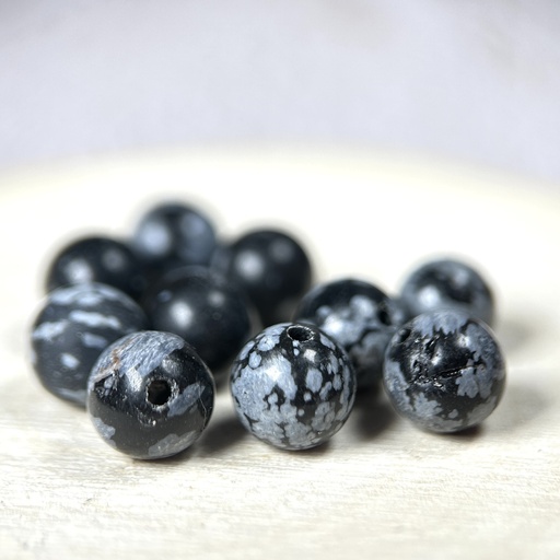 Perles Obsidienne neige