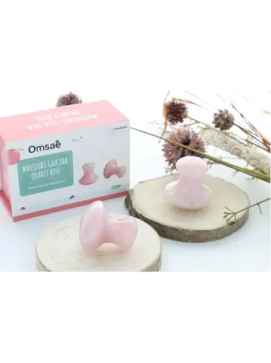 Coffret masseur en quartz rose