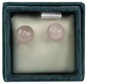 Petits clous d'oreilles en quartz rose et argent 925